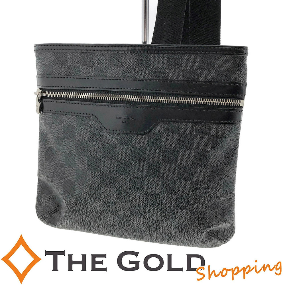 Louis Vuitton Thomas Damier Slim Canvas Leather Crossbody Bag Graphite Black
